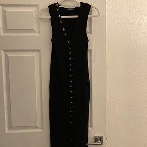Zara black knit midi dress
